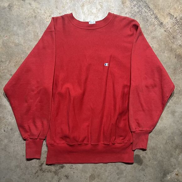 Vintage 90s Champion Reverse Weave Red Blank Sweatshirt - Picture 1 of 4